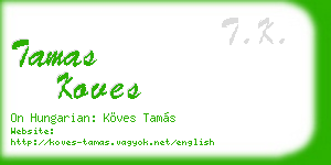 tamas koves business card